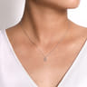 14K White Gold Diamond Teardrop Pendant Necklace - 0.1 ct
