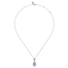 14K White Gold Diamond Teardrop Pendant Necklace - 1.05 ct