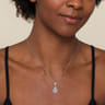 14K White Gold Diamond Teardrop Pendant Necklace - 1.05 ct