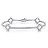 14K White Gold Diamond Tennis Bracelet with Clover Stations - 1.45 ct