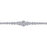 14K White Gold Diamond Tennis Bracelet with Round Cluster Stations - 1.6 ct