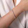 14K White Gold Diamond Tennis Bracelet with Round Cluster Stations - 1.6 ct