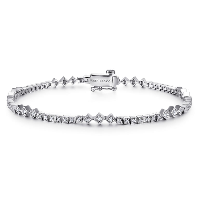 14K White Gold Diamond Tennis Bracelet - 0.5 ct - Shot 1