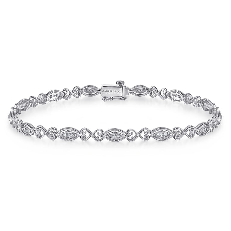 14K White Gold Diamond Tennis Bracelet - 0.14 ct - Shot 1