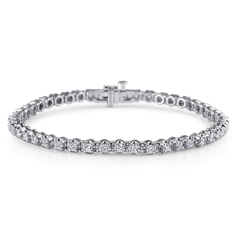 14K White Gold Diamond Tennis Bracelet - 2 ct - Shot 1
