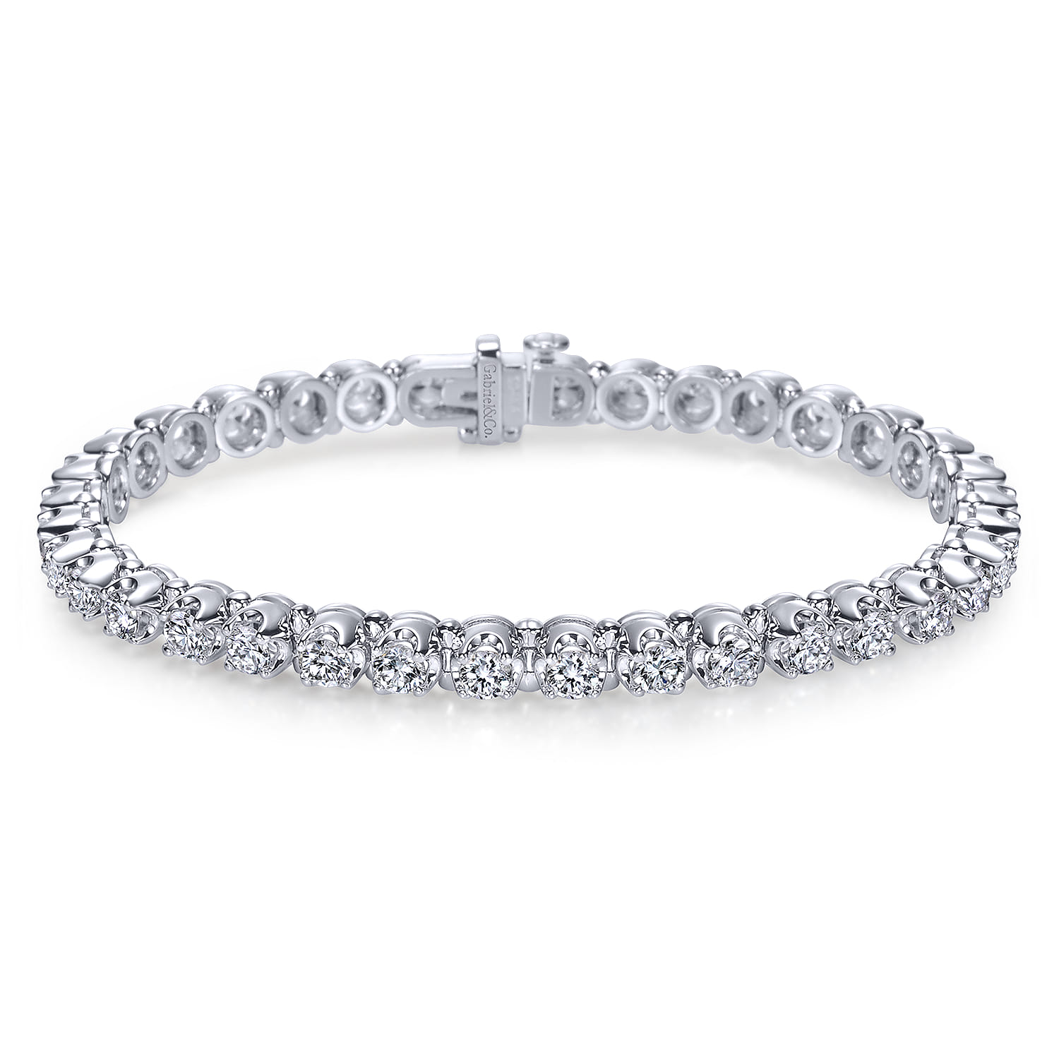 14K White Gold Diamond Tennis Bracelet - 5.44 ct - Shot 1