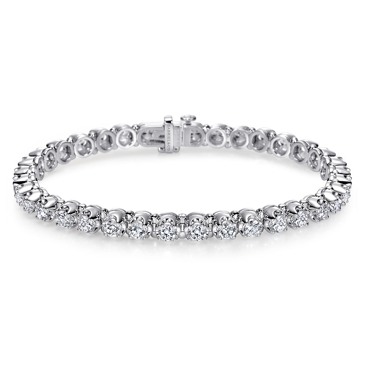 14K White Gold Diamond Tennis Bracelet - 5.44 ct - Shot 1