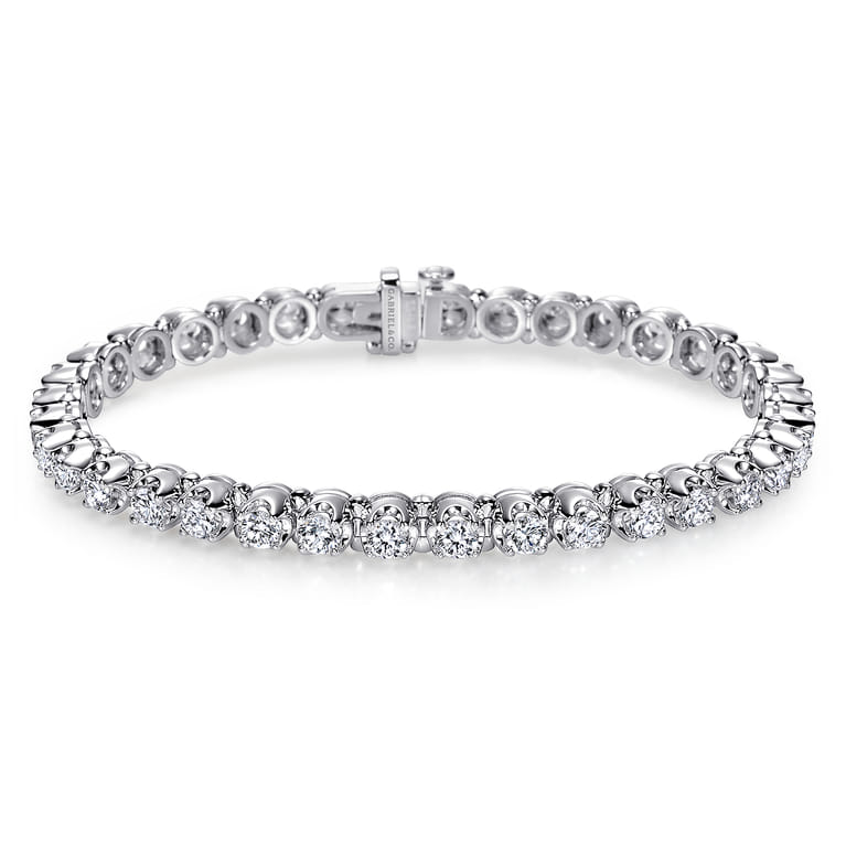 14K White Gold Diamond Tennis Bracelet - 5.44 ct - Shot 1