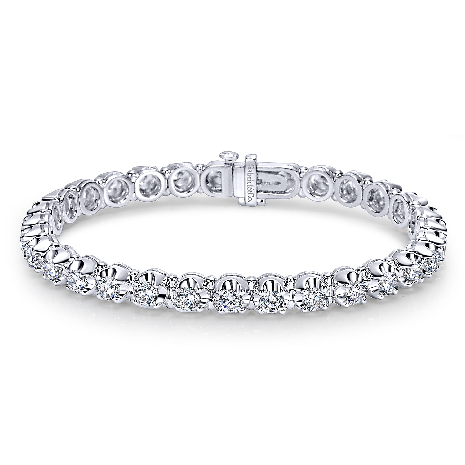 14K White Gold Diamond Tennis Bracelet - 5.45 ct - Shot 1