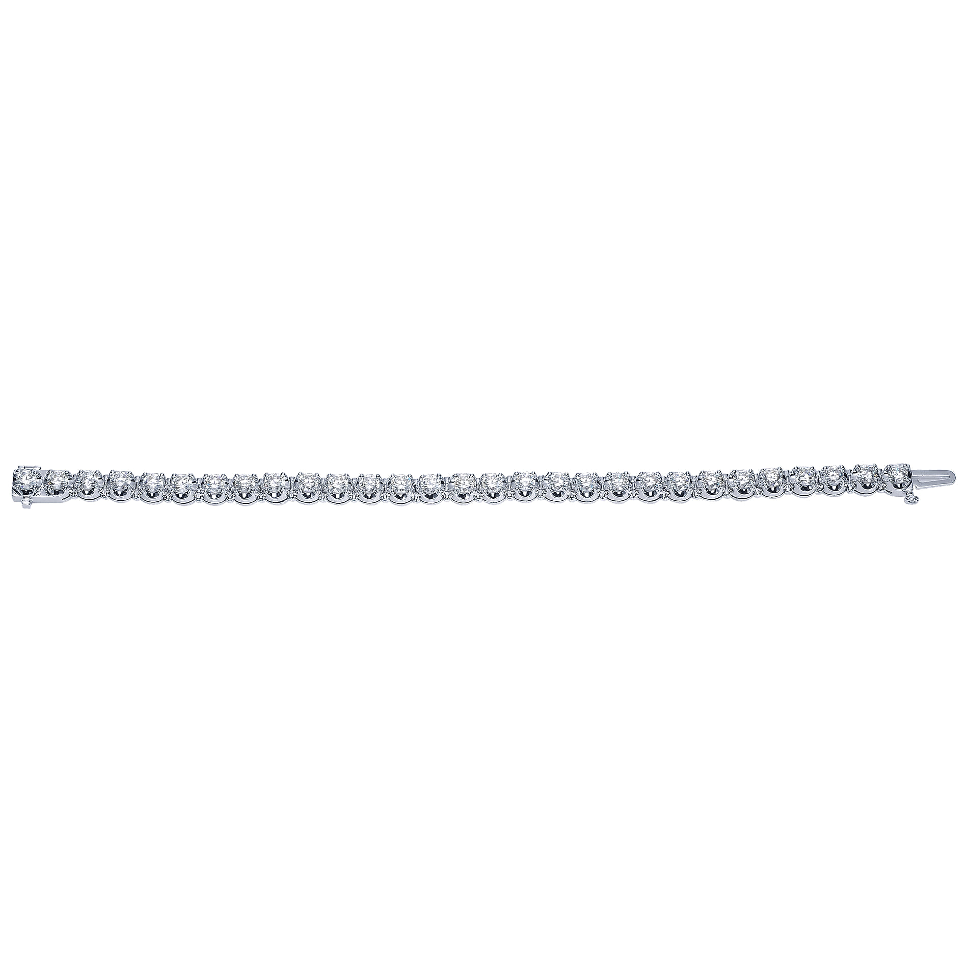 14K White Gold Diamond Tennis Bracelet - 6.95 ct - Shot 3