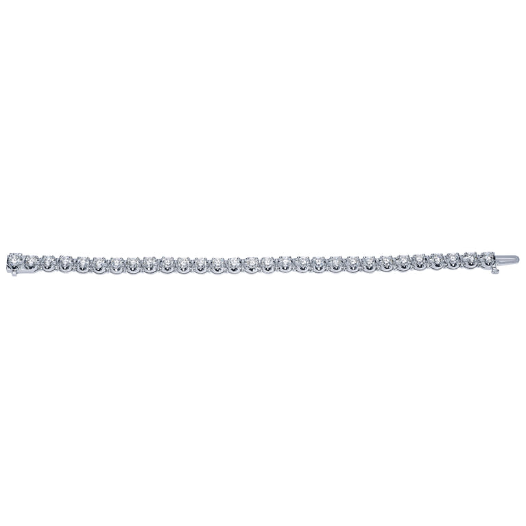 14K White Gold Diamond Tennis Bracelet - 6.95 ct - Shot 3