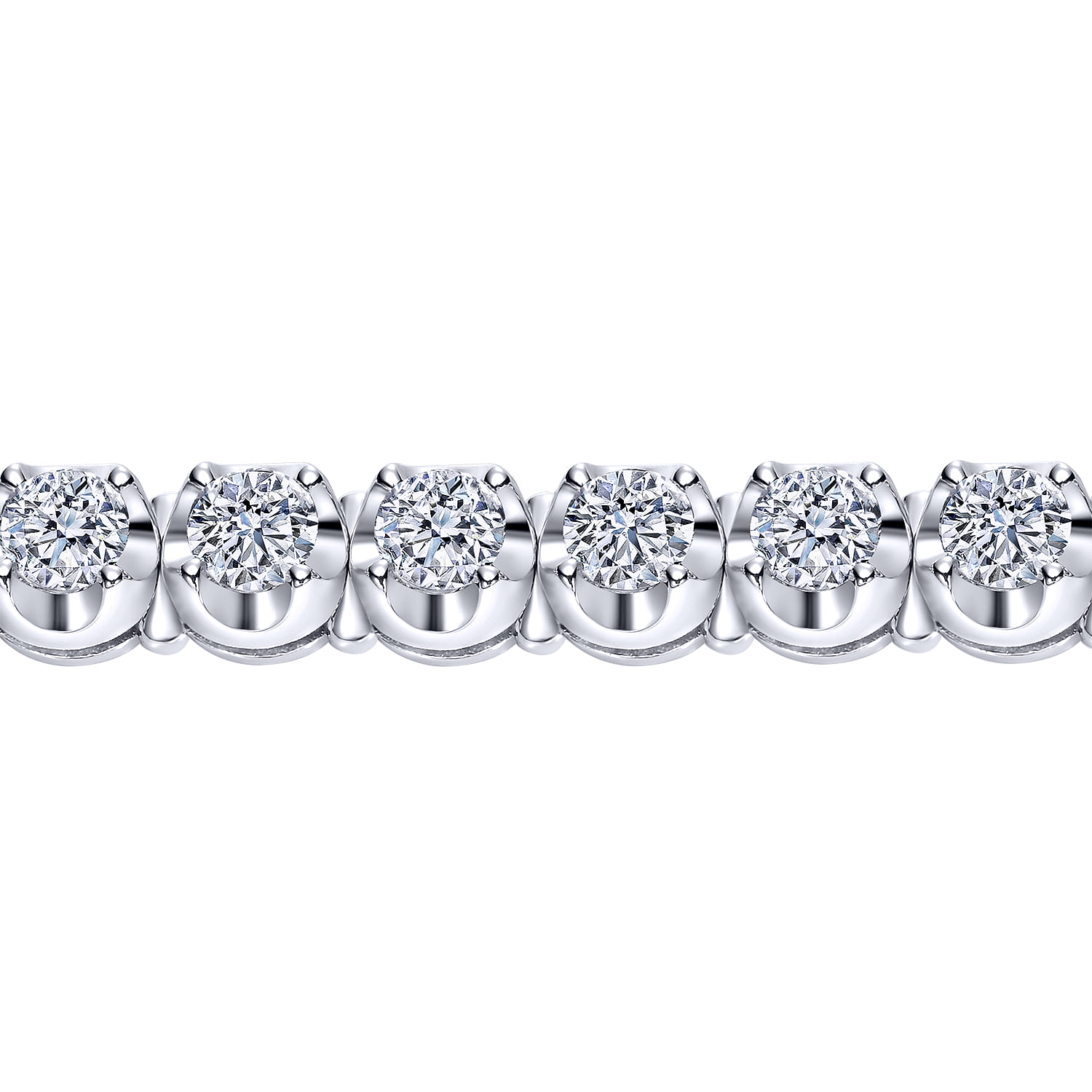 14K White Gold Diamond Tennis Bracelet - 6.95 ct - Shot 2