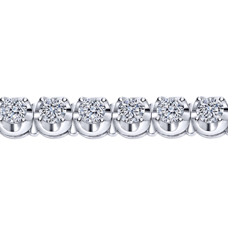 14K White Gold Diamond Tennis Bracelet - 6.95 ct - Shot 2