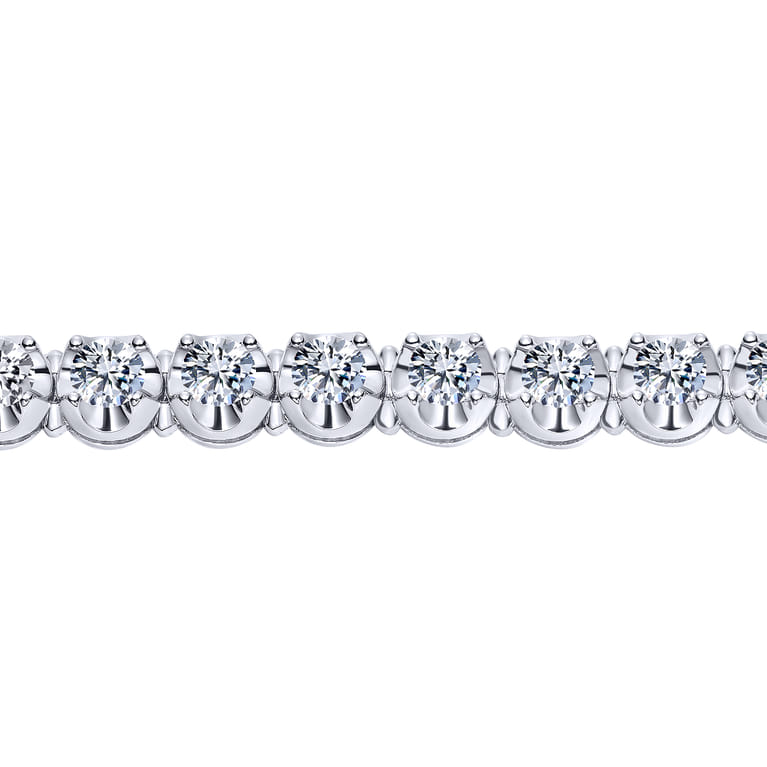 14K White Gold Diamond Tennis Bracelet - 7.82 ct - Shot 2