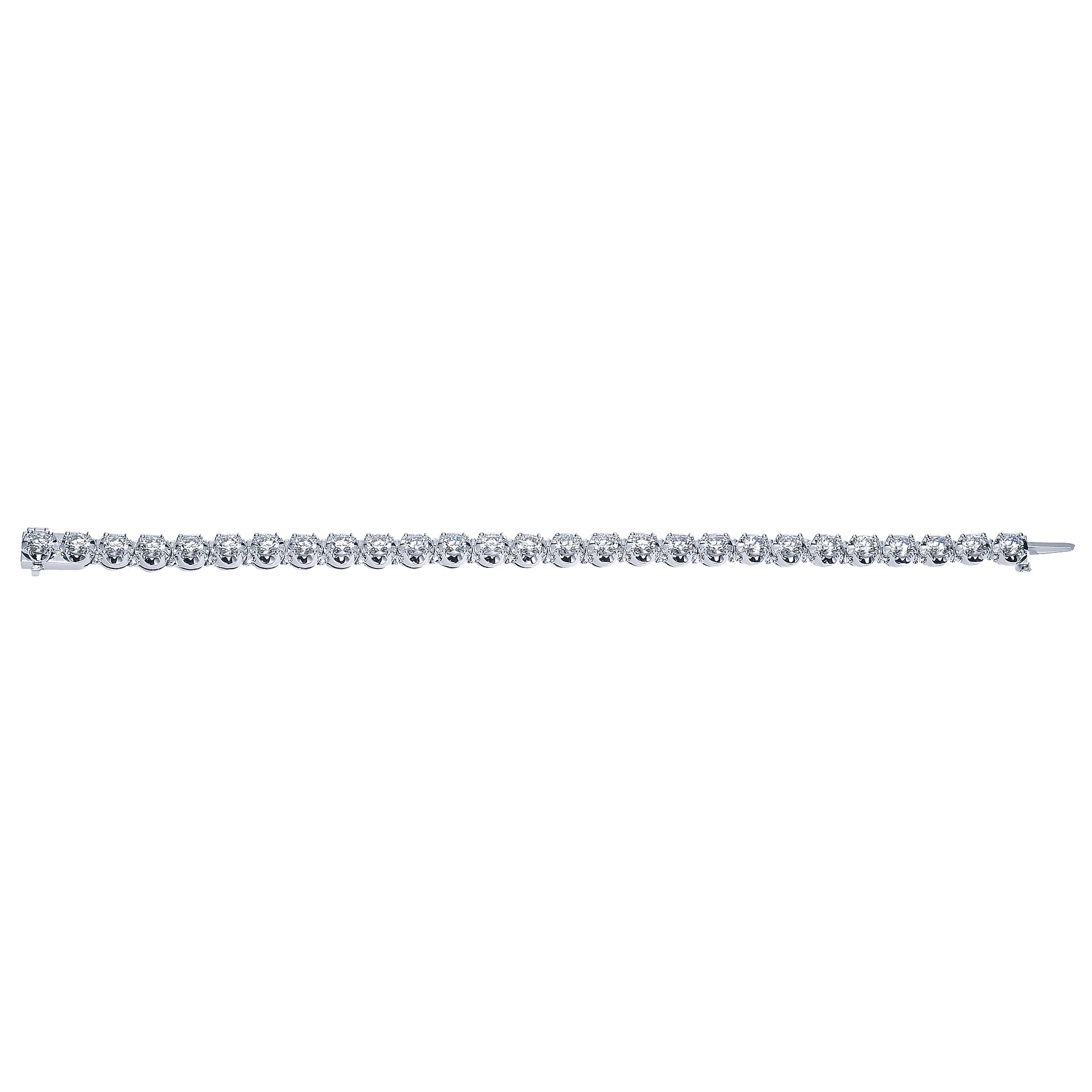 14K White Gold Diamond Tennis Bracelet - 7.82 ct - Shot 3