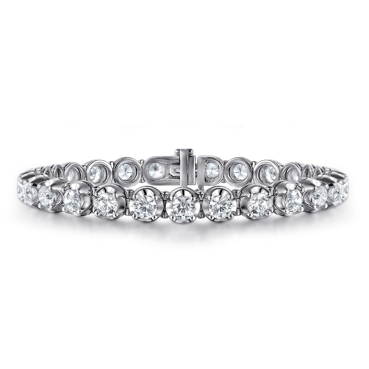 14K White Gold Diamond Tennis Bracelet - 7.82 ct - Shot 1