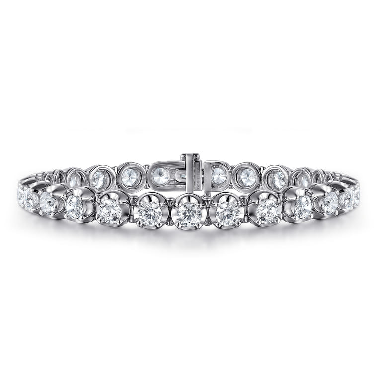 14K White Gold Diamond Tennis Bracelet - 7.82 ct - Shot 1