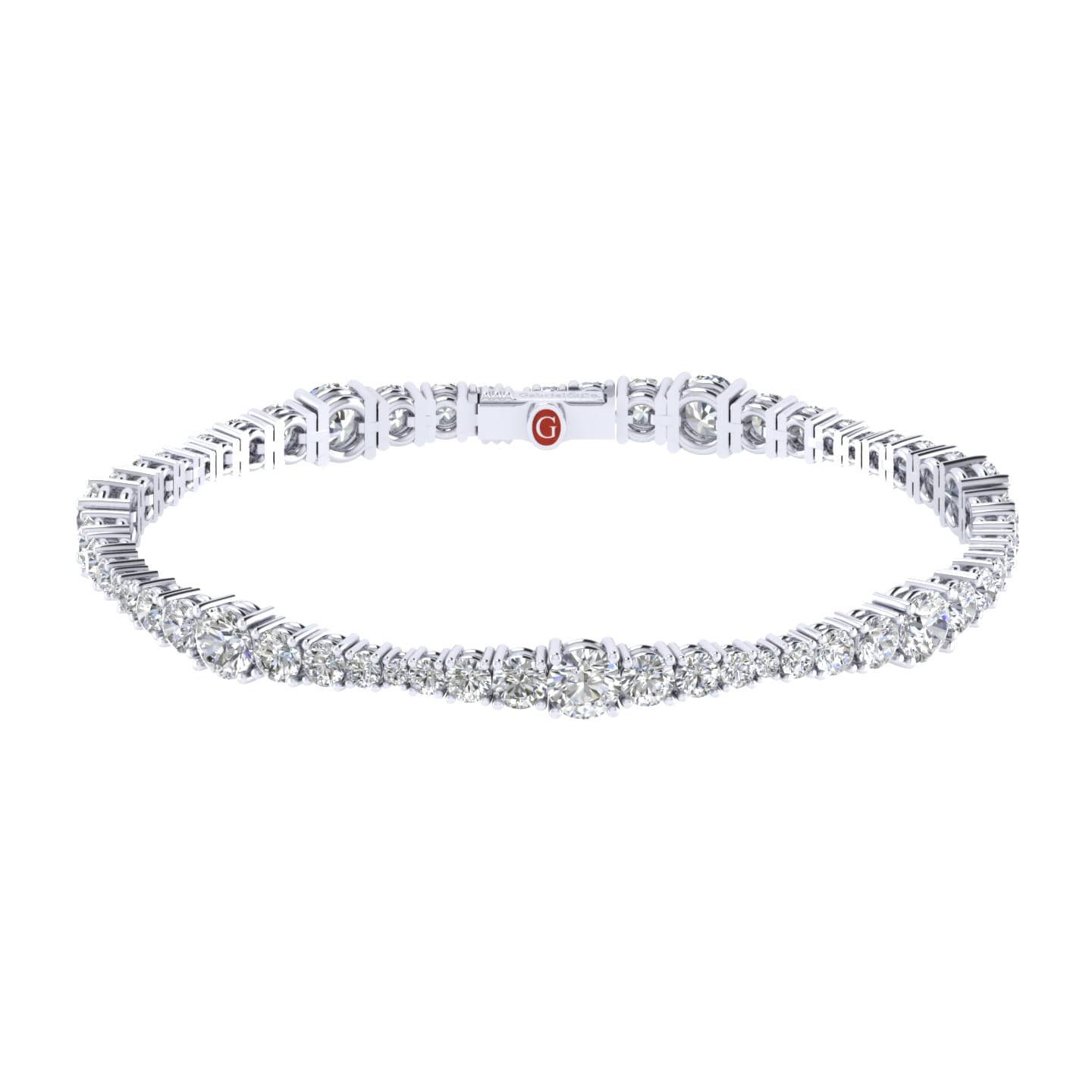 14K White Gold Diamond Tennis Bracelet - 7.7 ct - Shot 1
