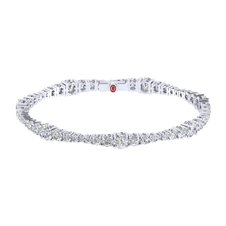 14K White Gold Diamond Tennis Bracelet - 7.7 ct - Shot 1