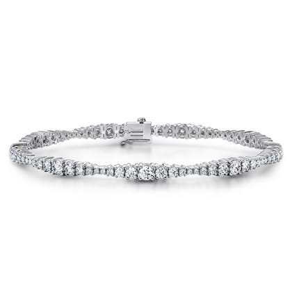 14K White Gold Diamond Tennis Bracelet