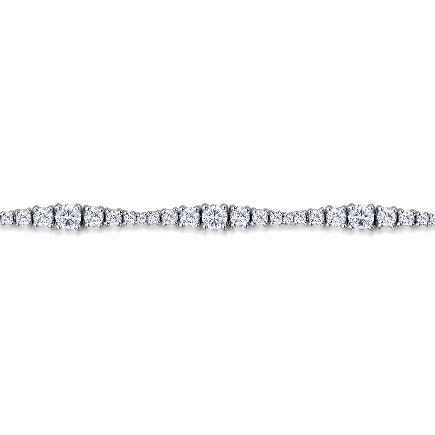 14K White Gold Diamond Tennis Bracelet - 3.75 ct - Shot 2