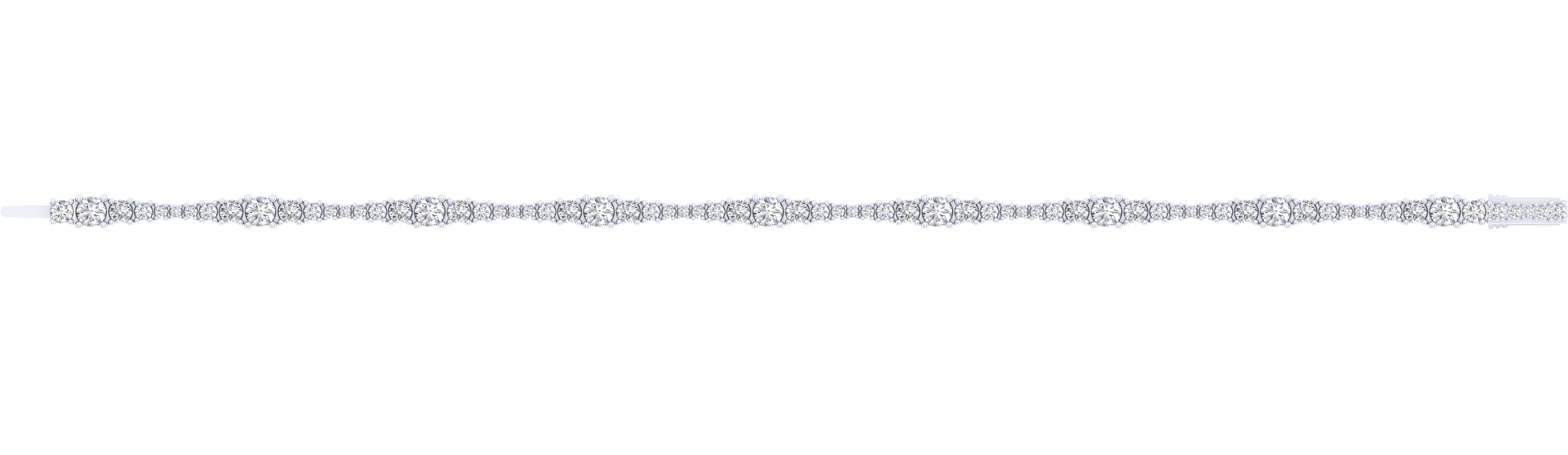 14K White Gold Diamond Tennis Bracelet - 3.75 ct - Shot 3