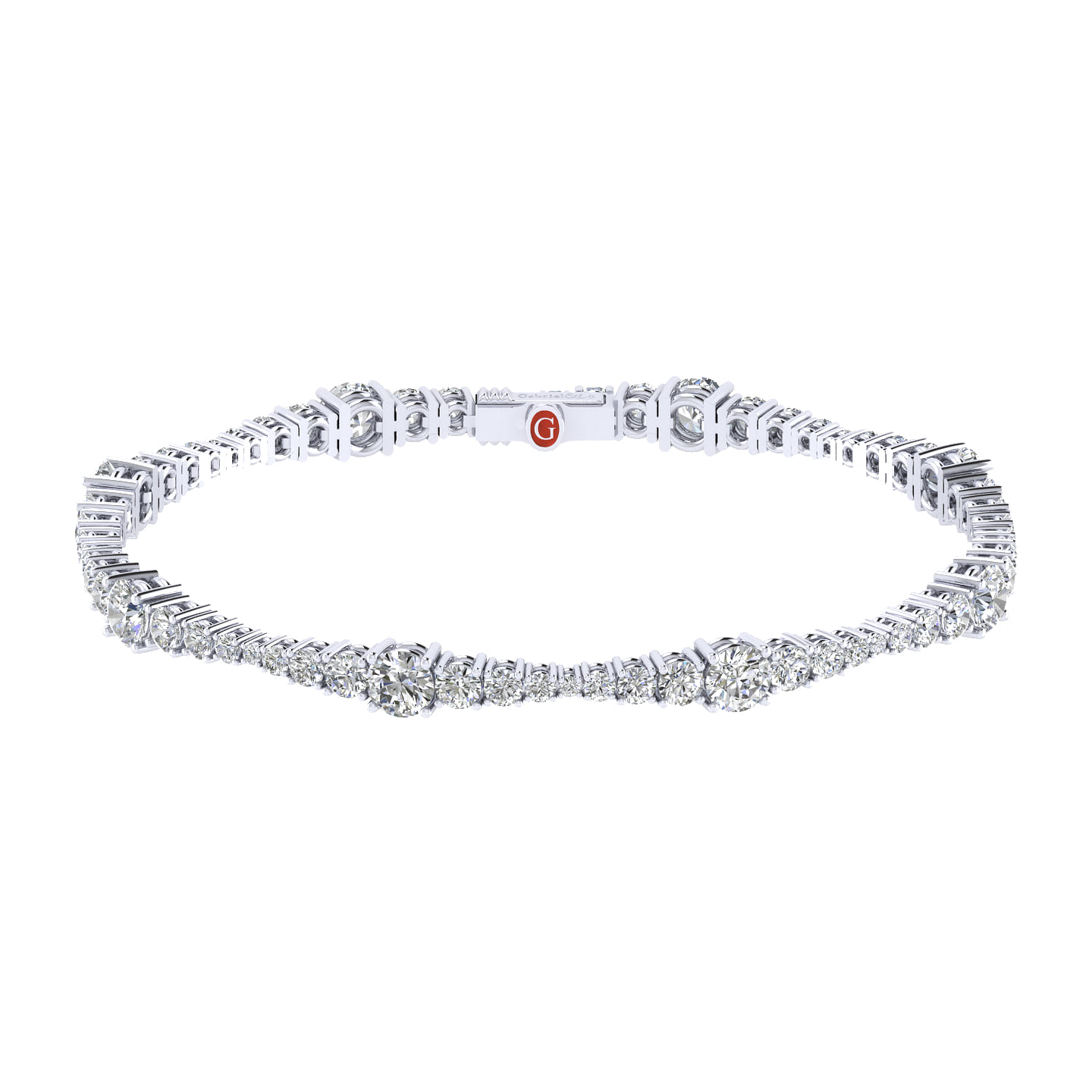 14K White Gold Diamond Tennis Bracelet - 6.15 ct - Shot 1