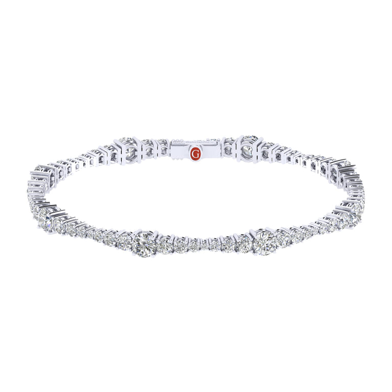 14K White Gold Diamond Tennis Bracelet - 6.15 ct - Shot 1