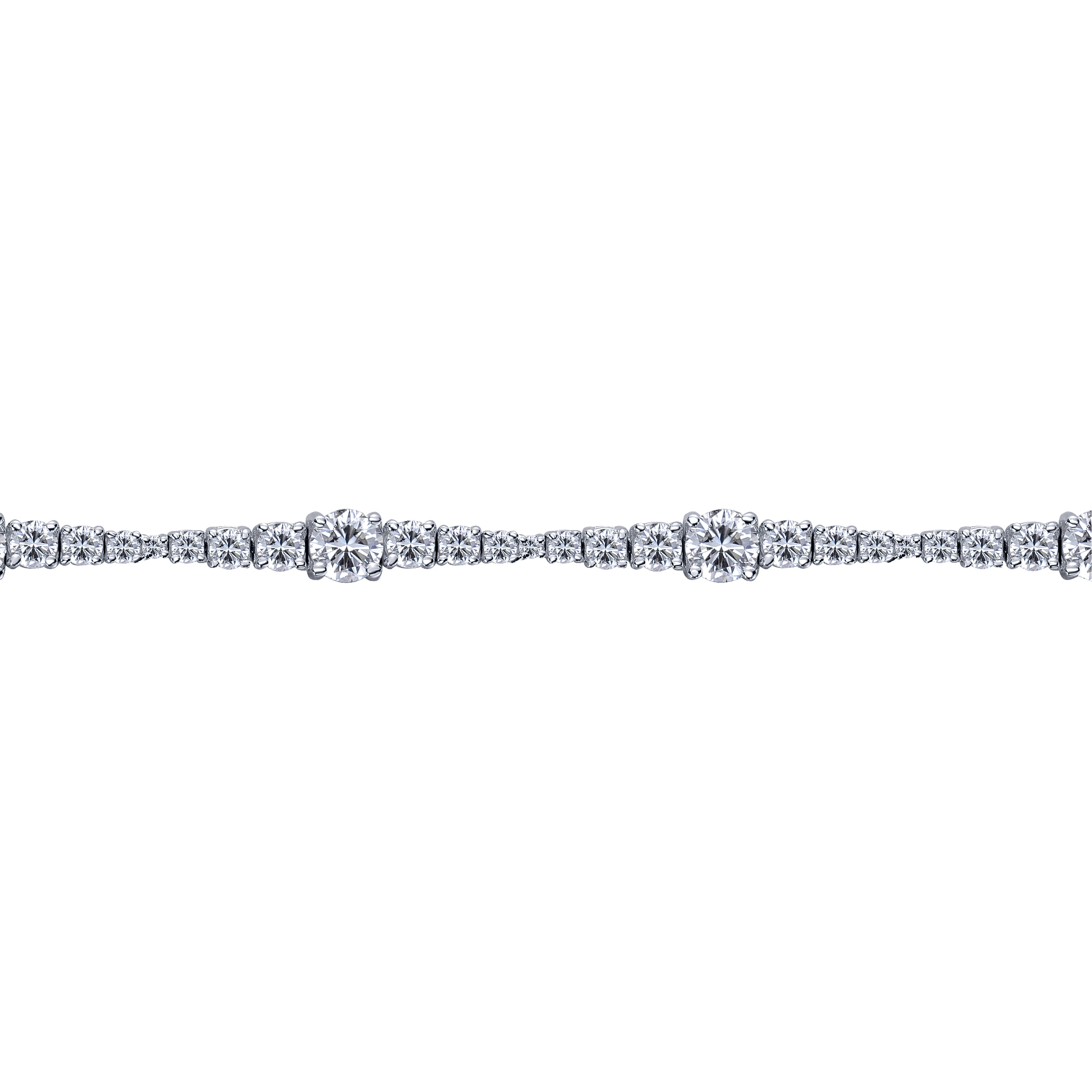 14K White Gold Diamond Tennis Bracelet - 6.15 ct - Shot 2