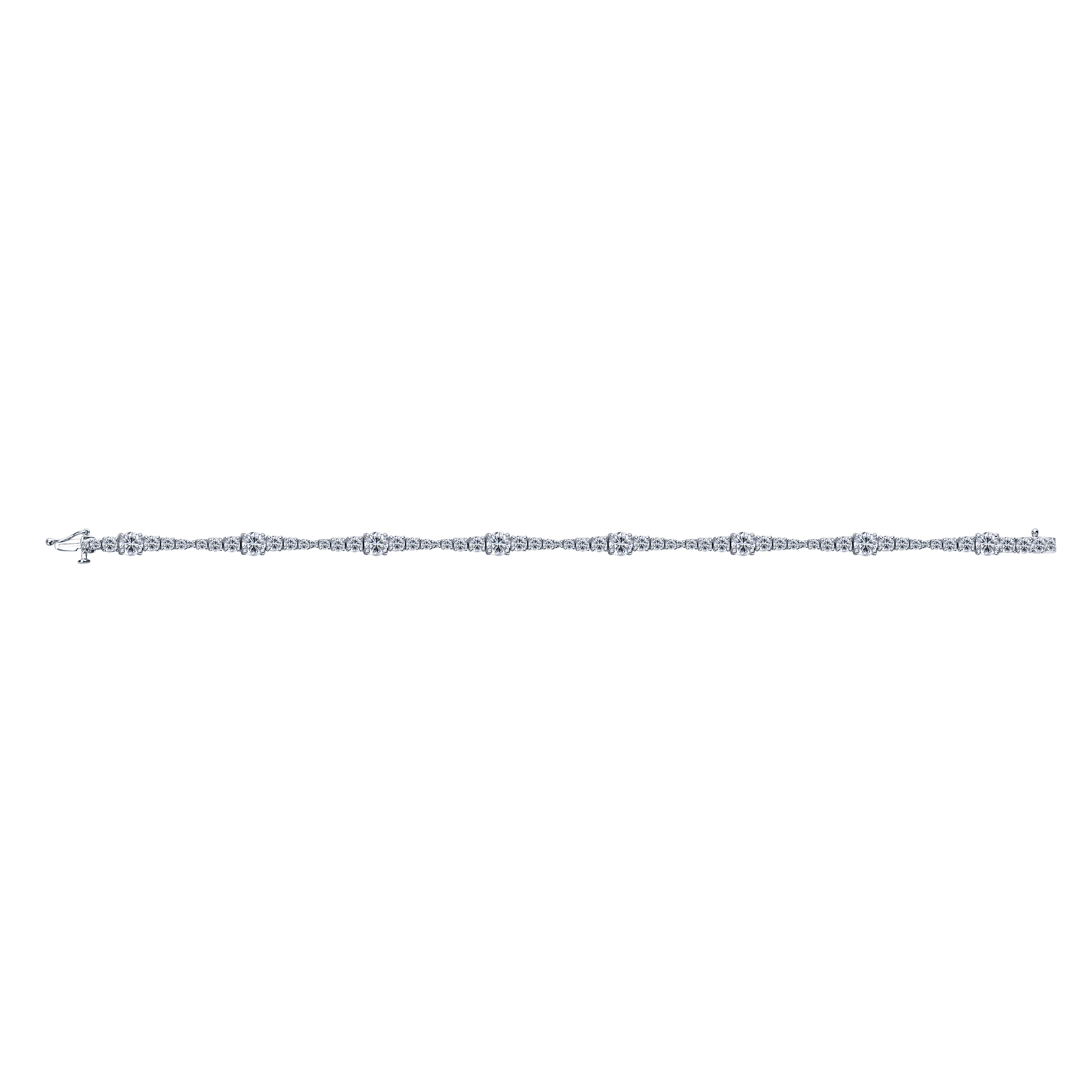 14K White Gold Diamond Tennis Bracelet - 6.15 ct - Shot 3