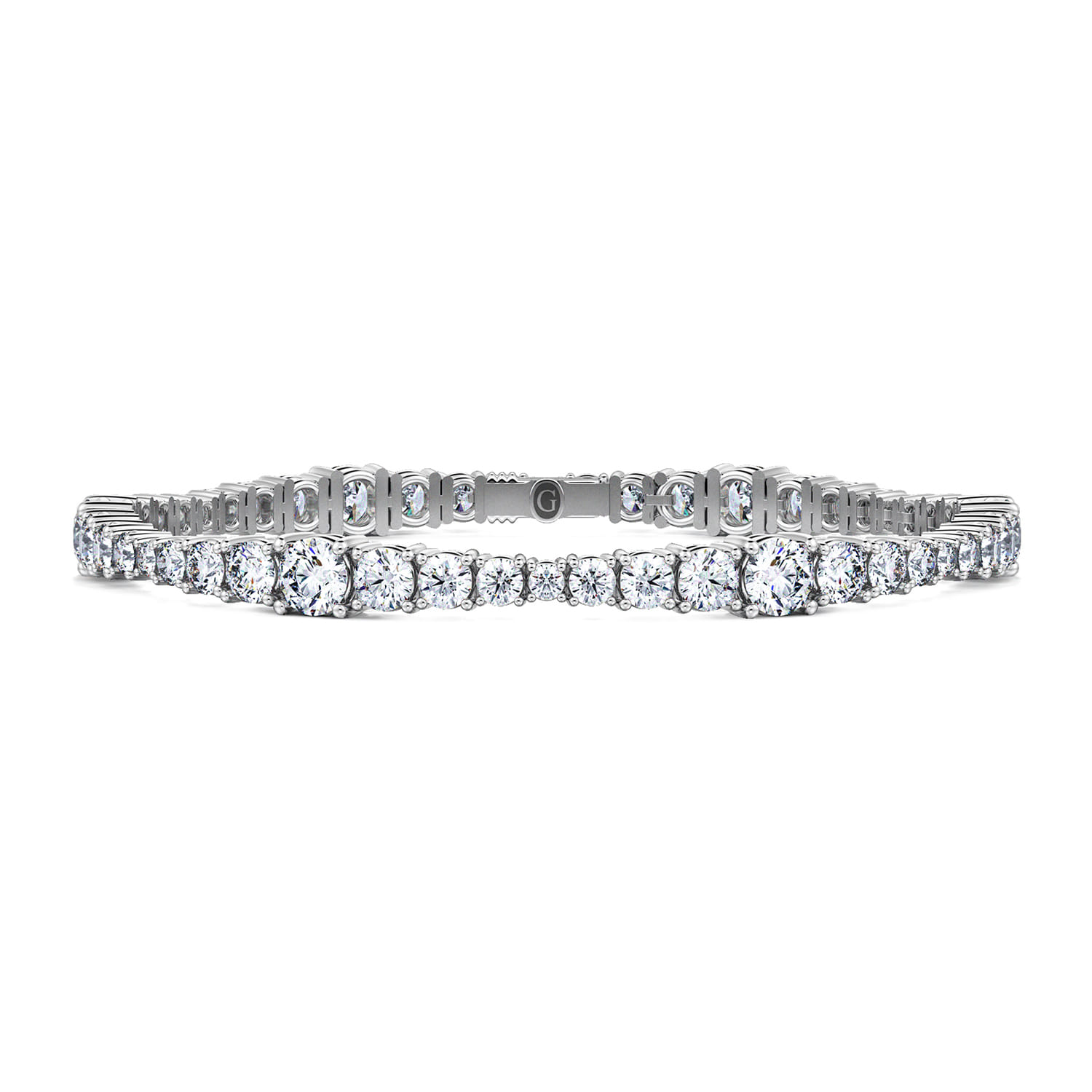 14K White Gold Diamond Tennis Bracelet - 9.2 ct - Shot 1
