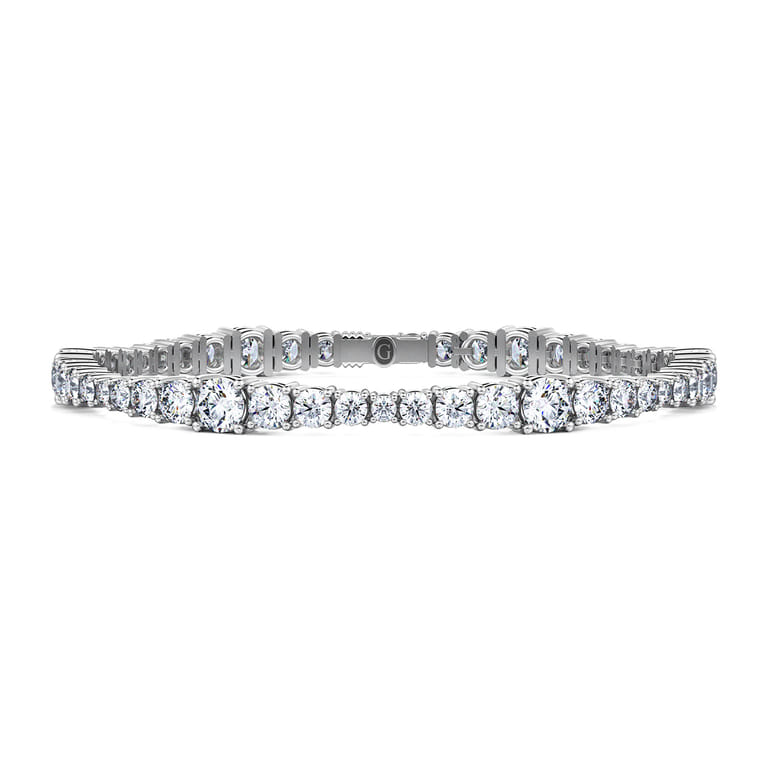 14K White Gold Diamond Tennis Bracelet - 9.2 ct - Shot 1