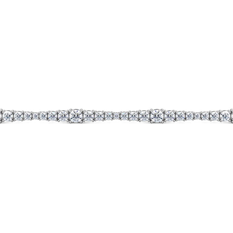 14K White Gold Diamond Tennis Bracelet - 9.2 ct - Shot 2