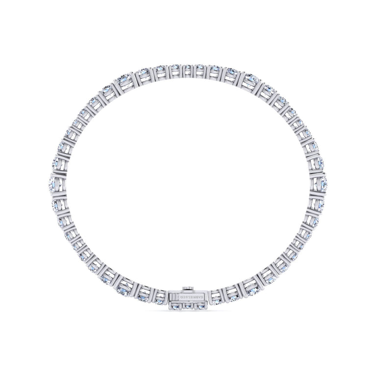 14K White Gold Diamond Tennis Bracelet - 9.2 ct - Shot 3