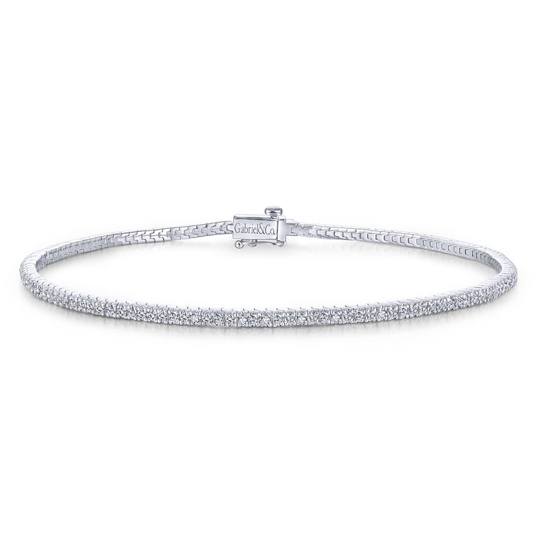 14K White Gold Diamond Tennis Bracelet - 1 ct - Shot 1