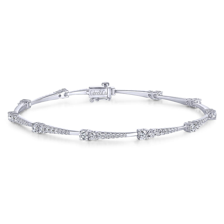 14K White Gold Diamond Tennis Bracelet - 1.9 ct - Shot 1