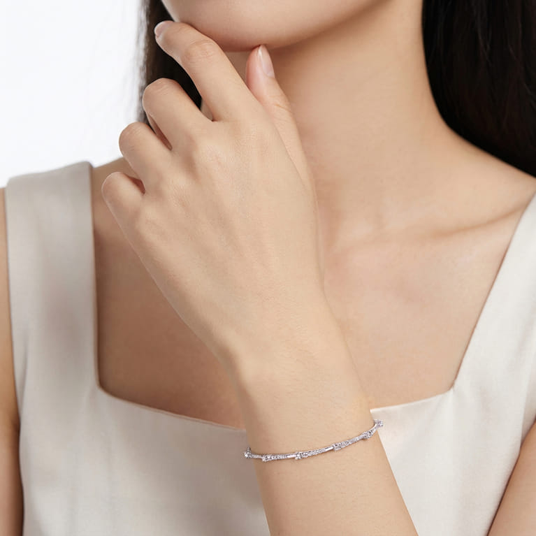 14K White Gold Diamond Tennis Bracelet - 1.9 ct - Shot 4