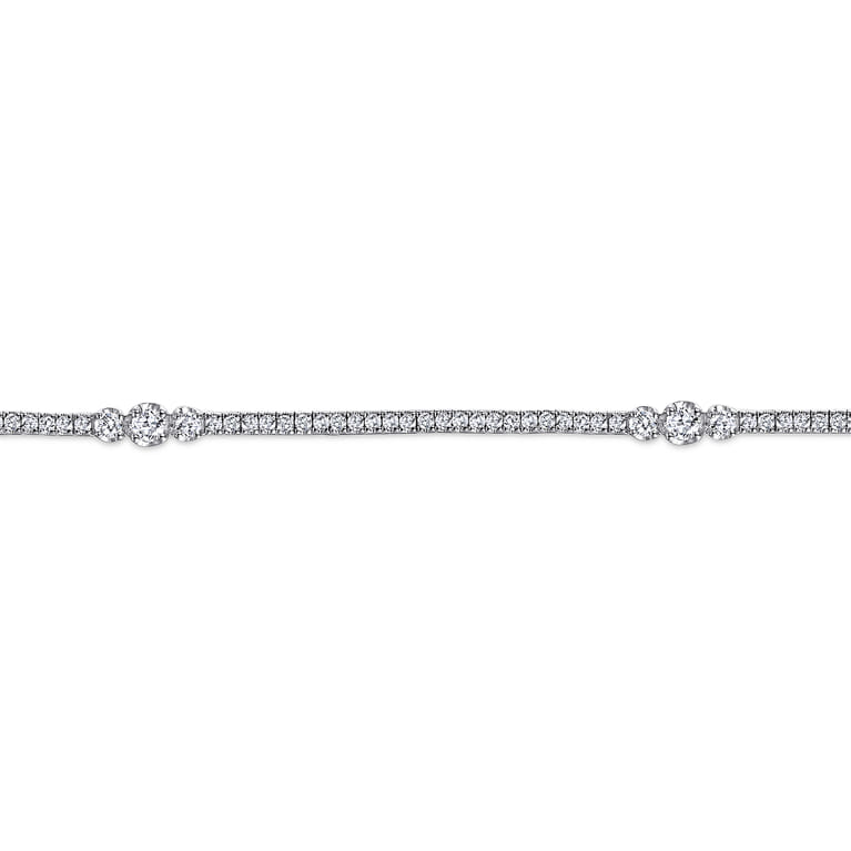 14K White Gold Diamond Tennis Bracelet - 1.3 ct - Shot 2