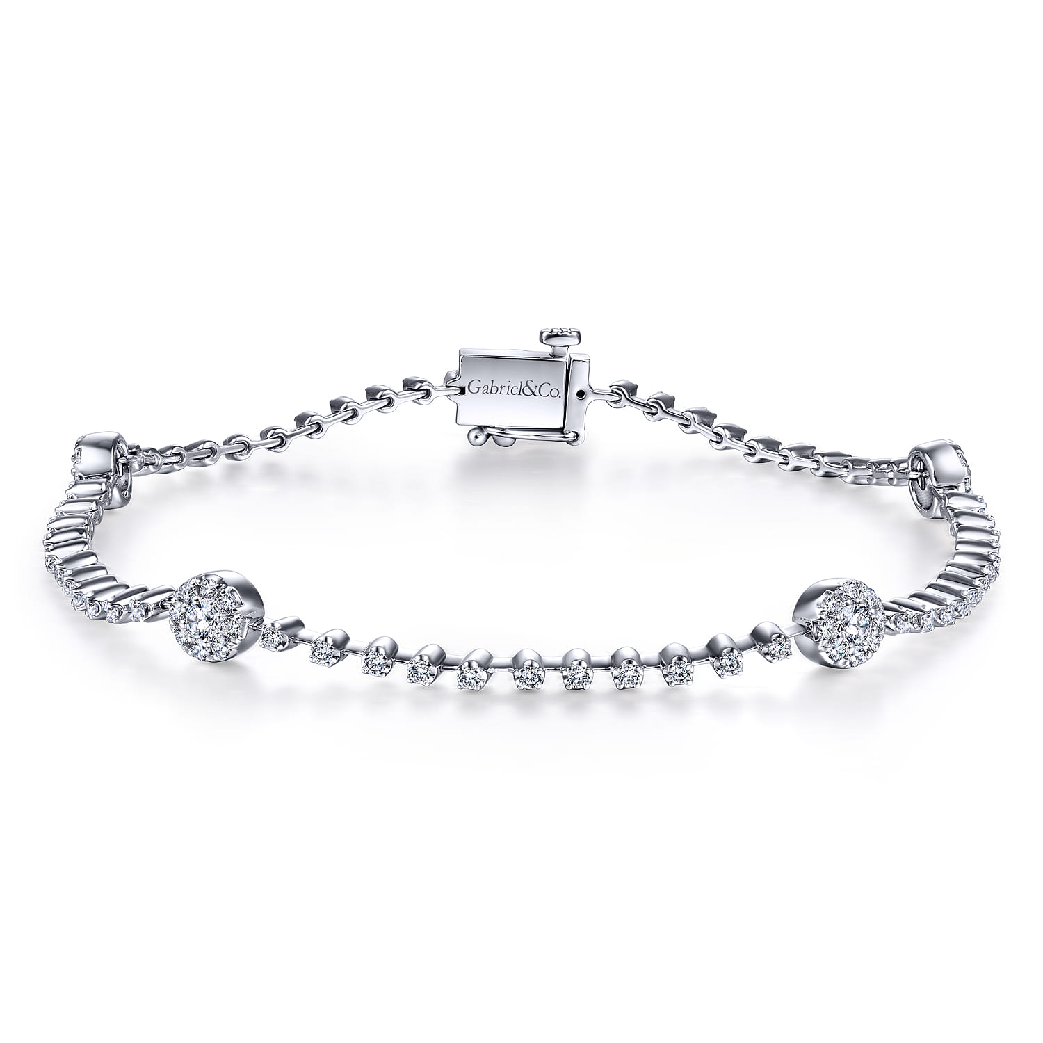 14K White Gold Diamond Tennis Bracelet - 0.95 ct - Shot 1
