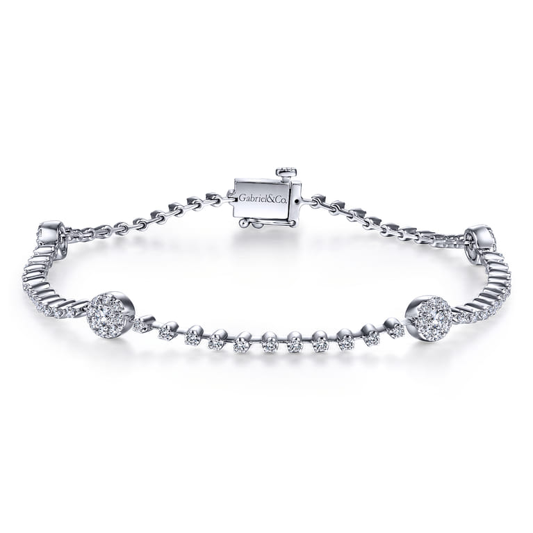 14K White Gold Diamond Tennis Bracelet - 0.95 ct - Shot 1