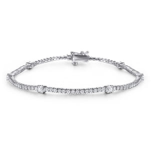 14K White Gold Diamond Tennis Bracelet