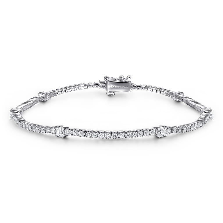 14K White Gold Diamond Tennis Bracelet - 1.5 ct - Shot 1