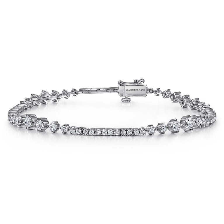 14K White Gold Diamond Tennis Bracelet - 2 ct - Shot 1