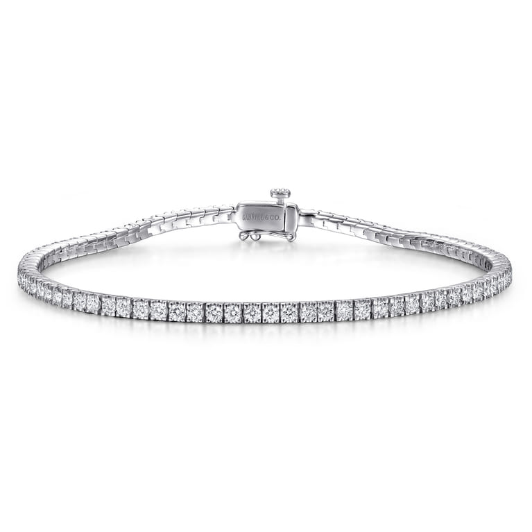14K White Gold Diamond Tennis Bracelet - 1.95 ct - Shot 1