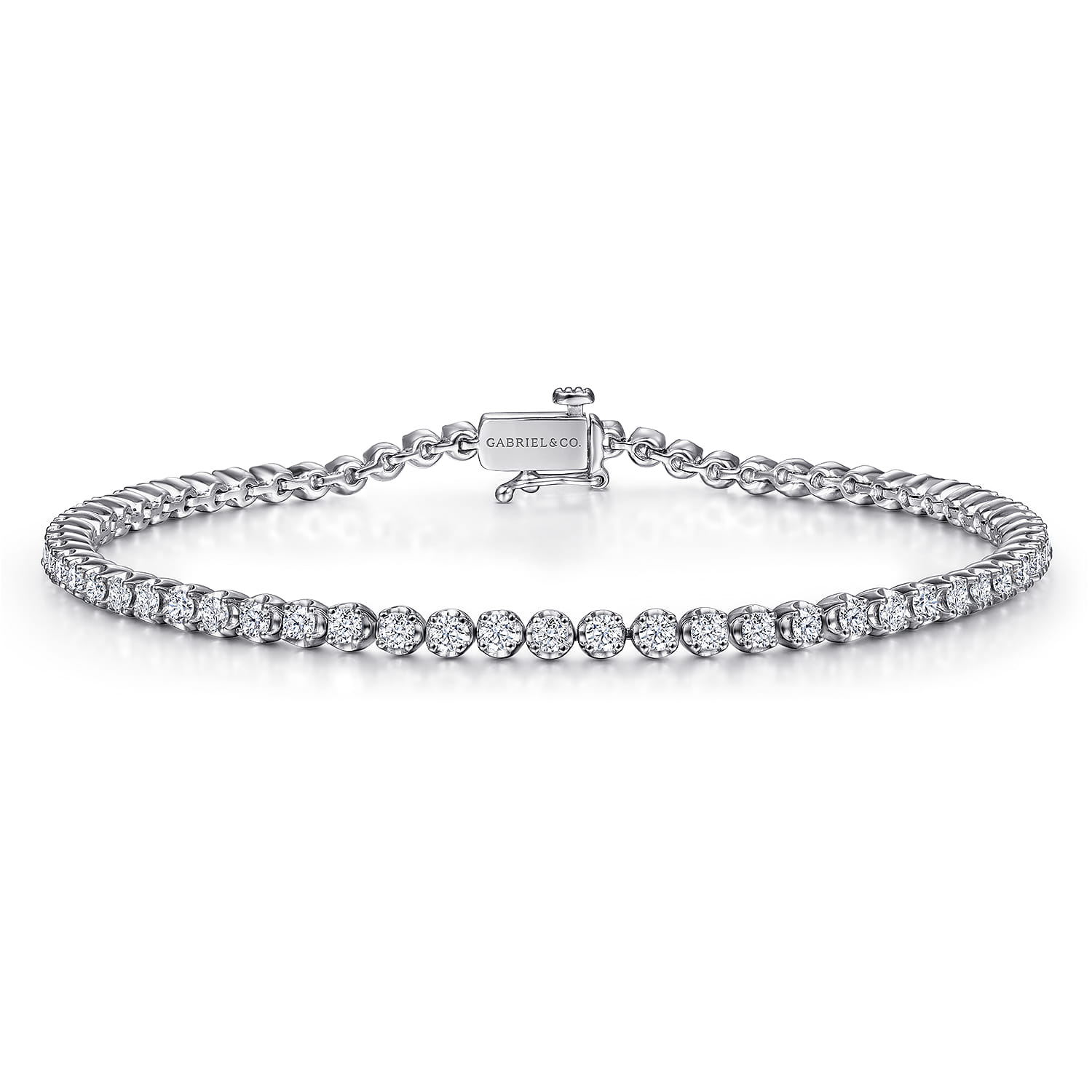Image of 14K White Gold Diamond Tennis Bracelet