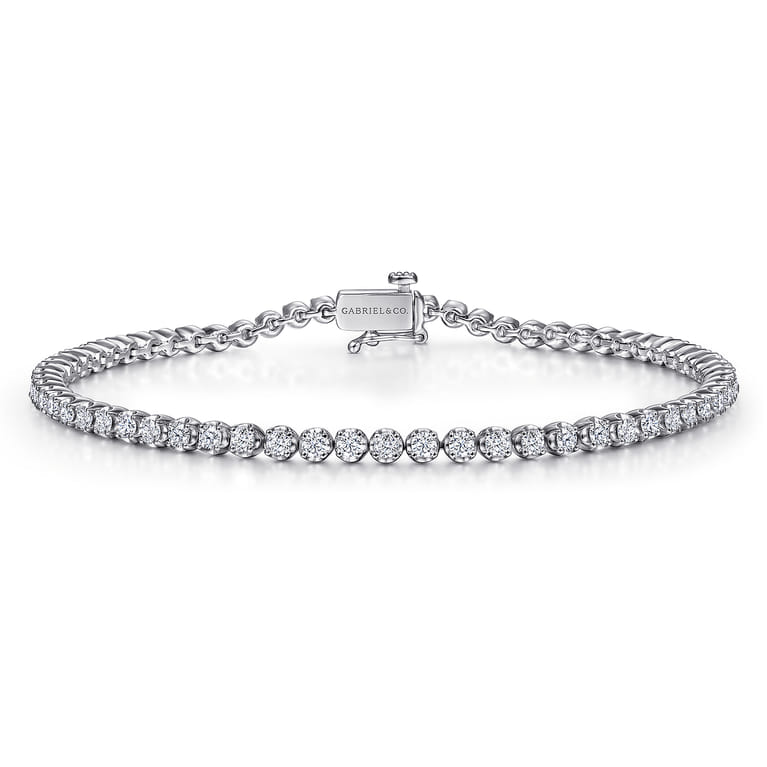 14K White Gold Diamond Tennis Bracelet - 2 ct - Shot 1