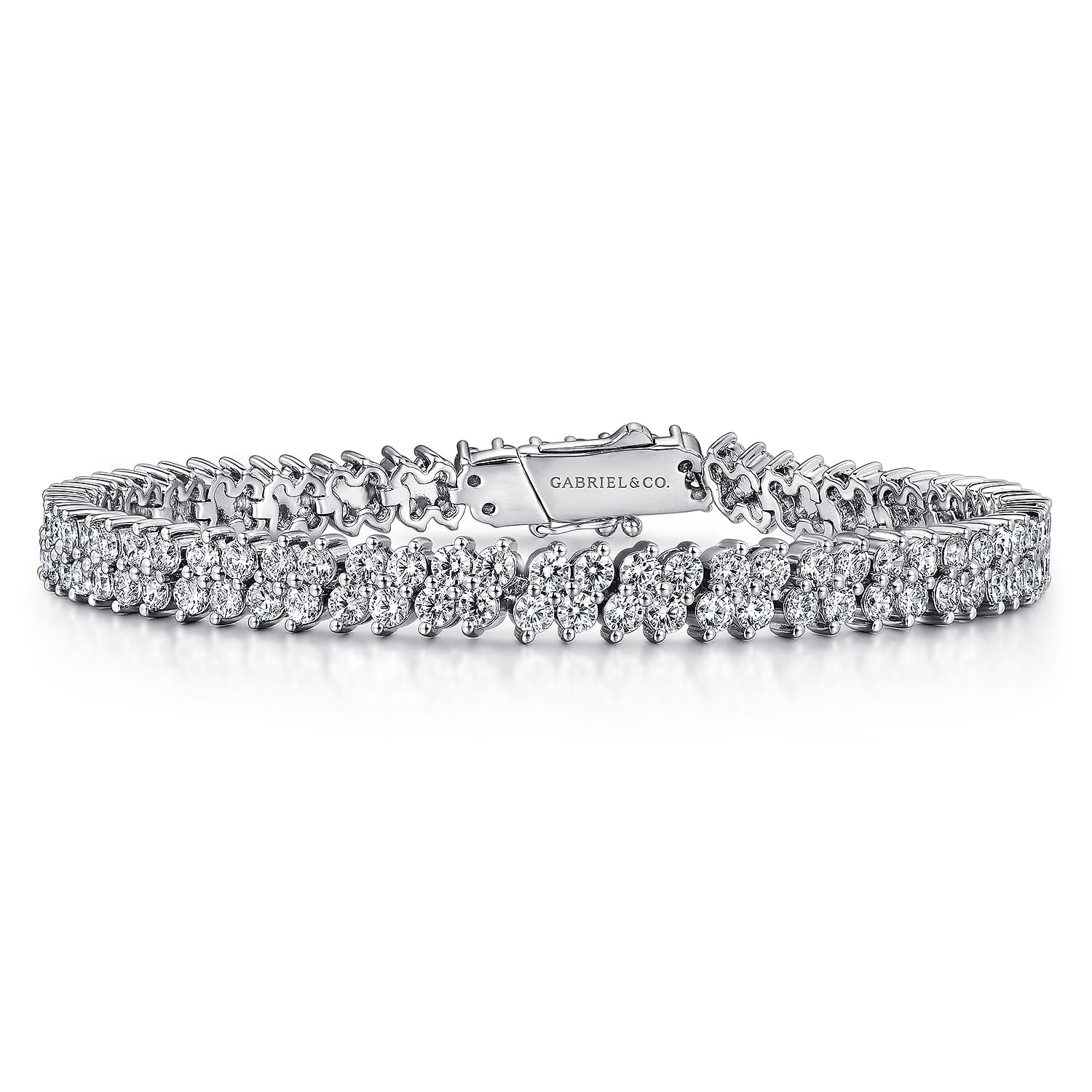 14K White Gold Diamond Tennis Bracelet - 7.2 ct - Shot 1