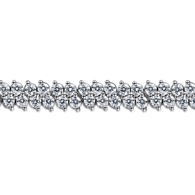 14K White Gold Diamond Tennis Bracelet - 7.2 ct - Shot 2