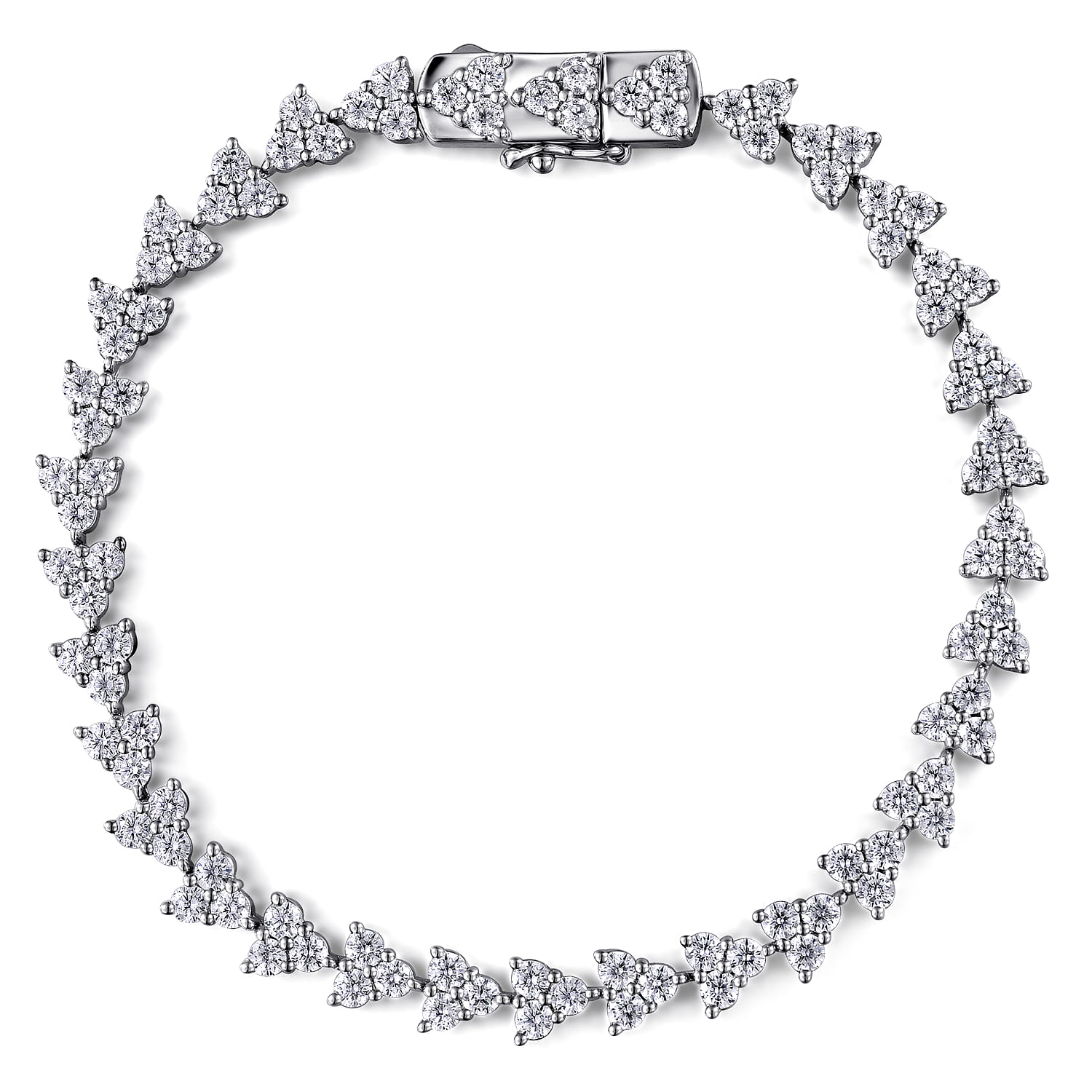 14K White Gold Diamond Tennis Bracelet - 5.05 ct - Shot 1