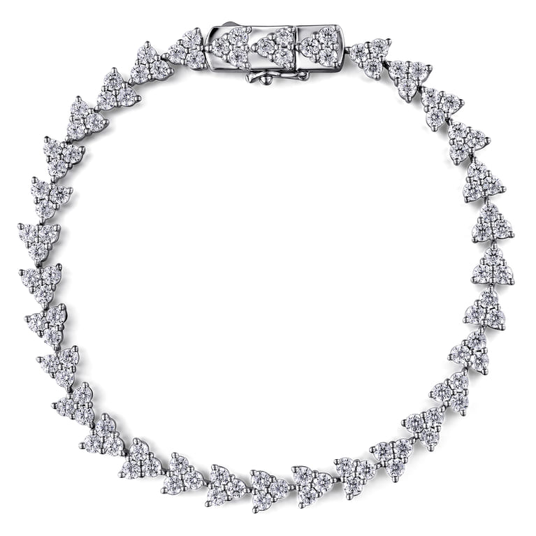 14K White Gold Diamond Tennis Bracelet - 5.05 ct - Shot 1
